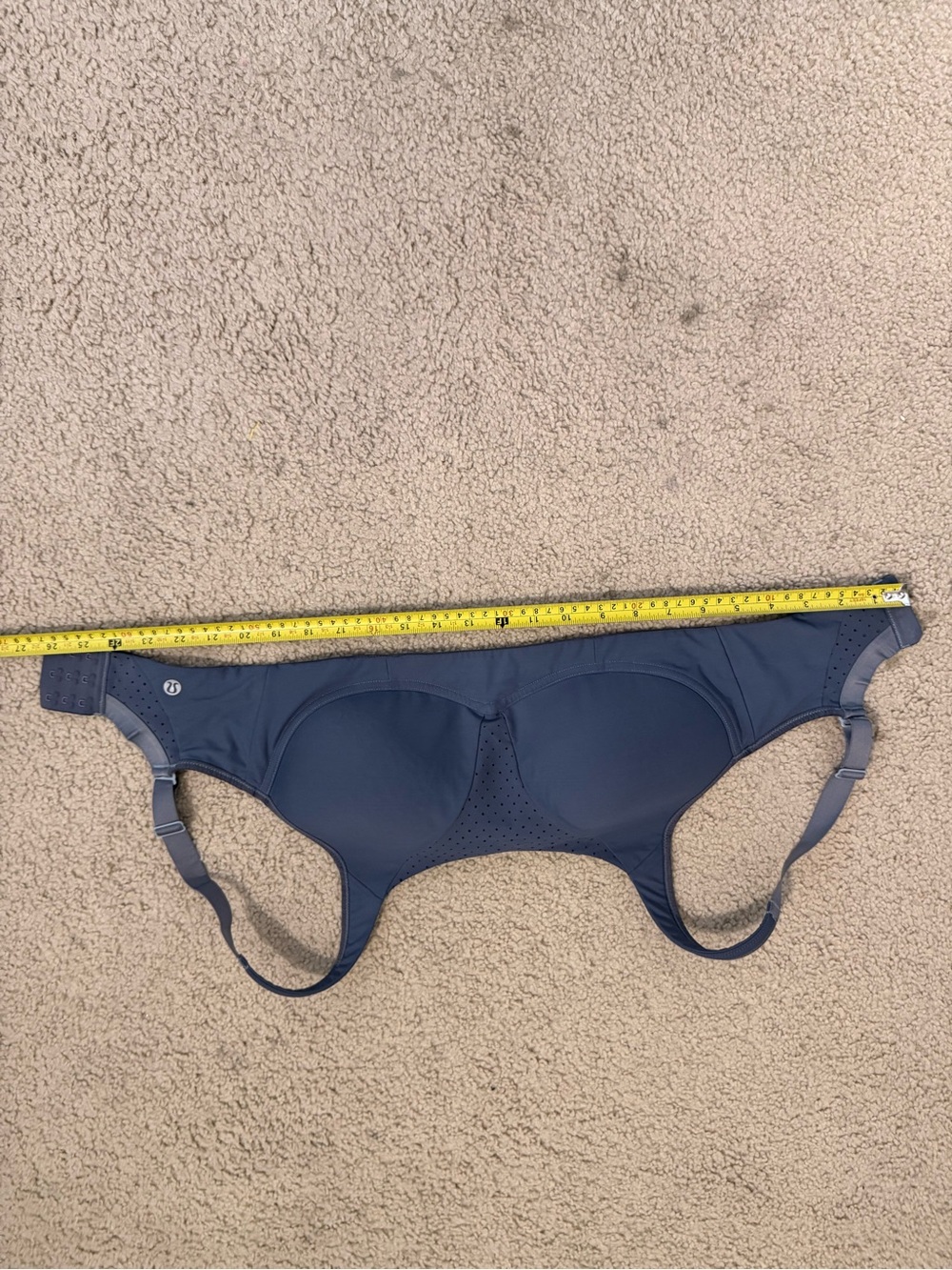 Lululemon Gray High Support Sports Bra Adjustable Straps Perforated Athletic Bra - Picture 3 of 4